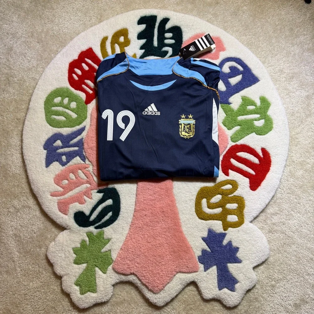 Adidas Argentina Messi 19 Away Jersey 2006 World Cup Navy Blue Mens Large